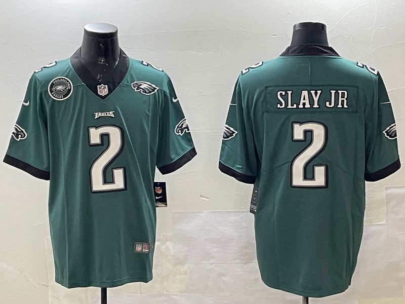 Men Philadelphia Eagles #2 Slay jr Green 2025 Nike Vapor Limited NFL Jersey style 5